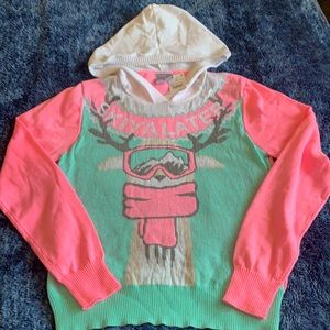 Hot Pink Deer Hoodie ugly sweater Christmas holiday